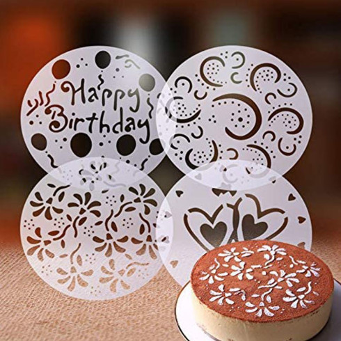 Šablony na zdobení dortu Happy Birthday 4 ks