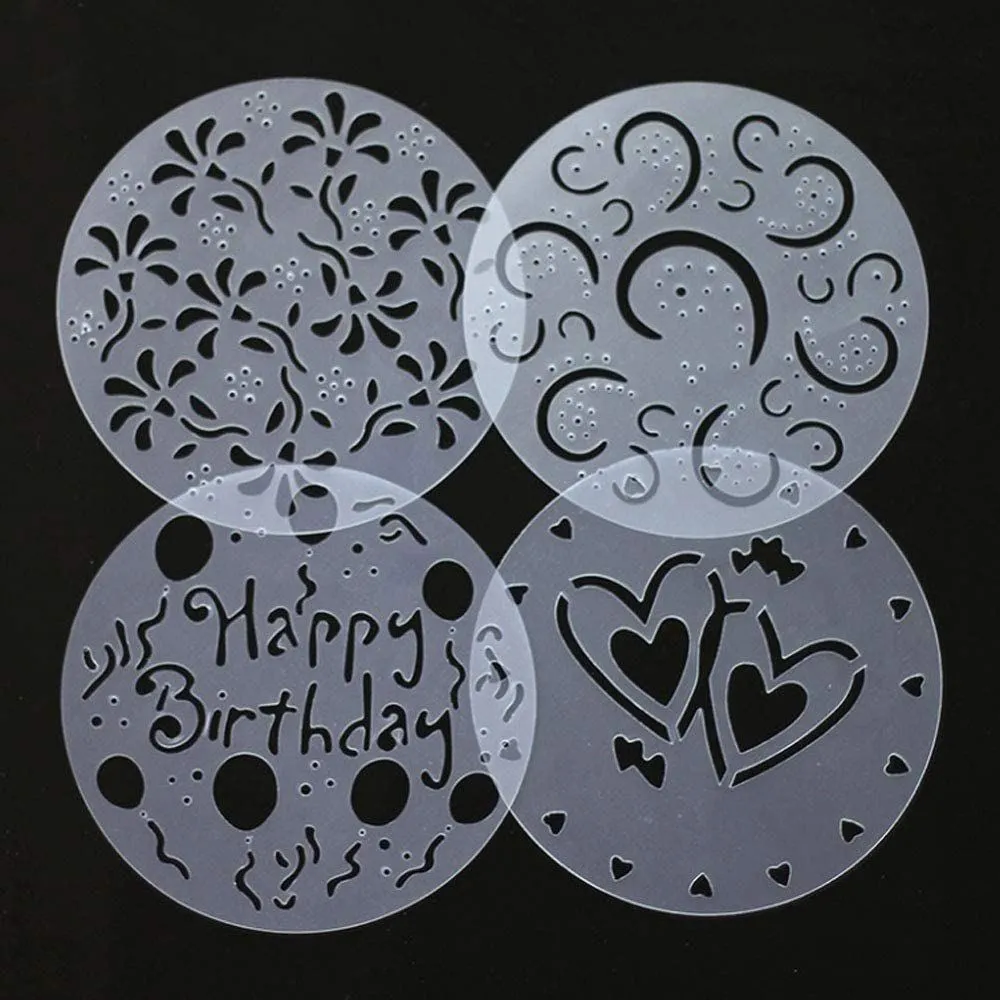 Šablony na zdobení dortu Happy Birthday 4 ks