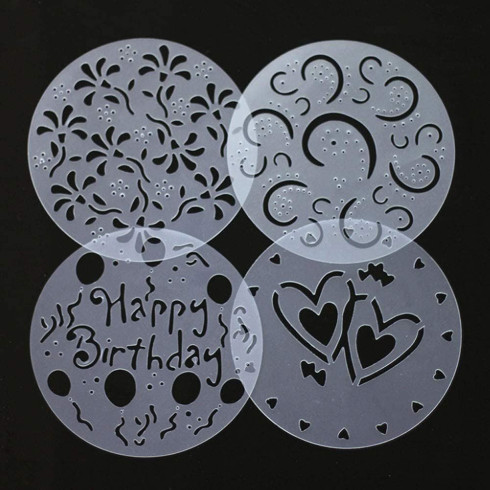 Šablony na zdobení dortu Happy Birthday 4 ks