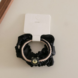 Sada 3 saténových gumičiek do vlasov, čierne