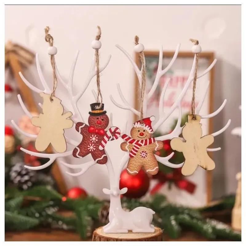 Sada dřevěných ozdob na vánoční stromek Perníky - 12 ks