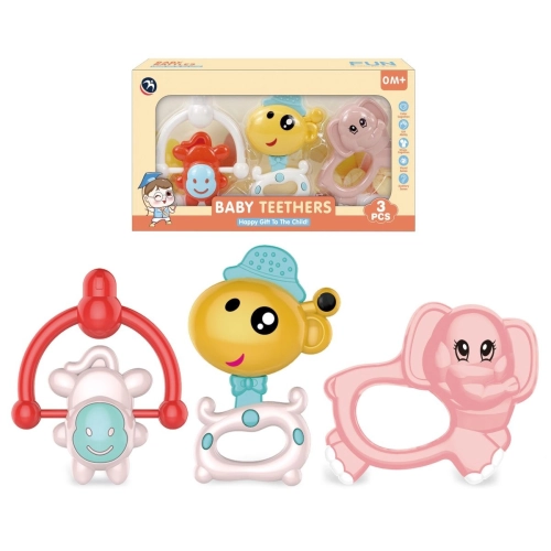 Sada chrastítek a kousátek Safari 3 ks