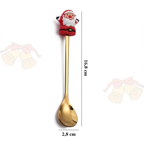 Sada lžiček s vánočními figurkami - zlaté 4 ks 