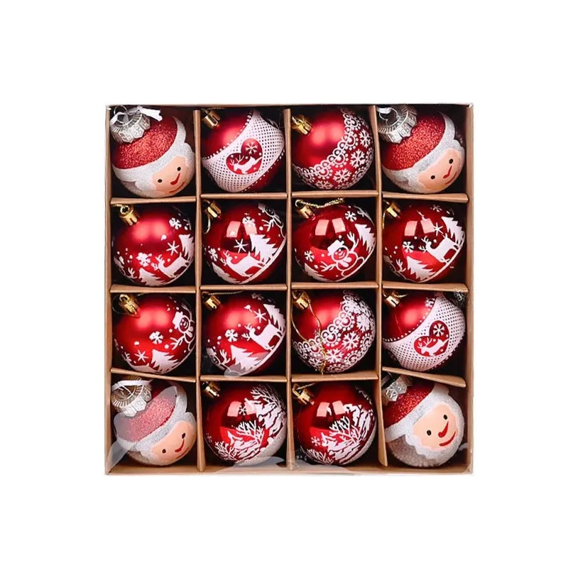 Sada nádherných vianočných gulí Ø: 5cm, 16 ks - červené