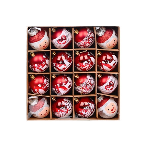 Sada nádherných vianočných gulí Ø: 5cm, 16 ks - červené