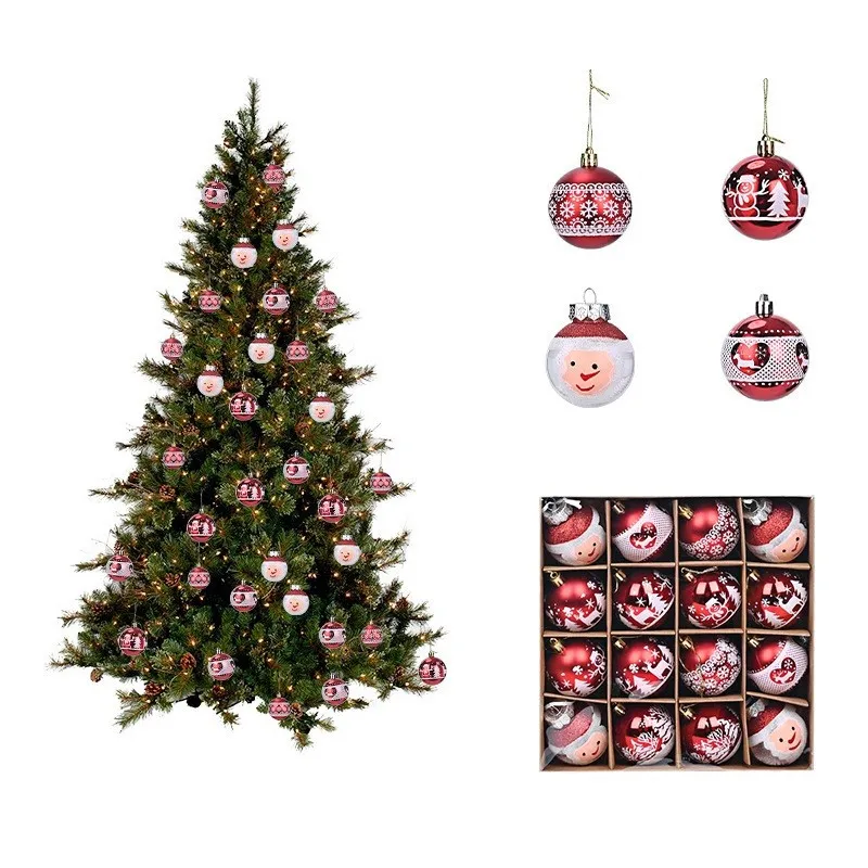 Sada nádherných vianočných gulí Ø: 5cm, 16 ks - červené