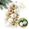 Sada vianočných gúľ 6 cm  zlato-biele, 34 ks