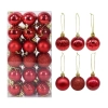 Sada vánočních koulí červené průměr 5,5 cm, 36 ks