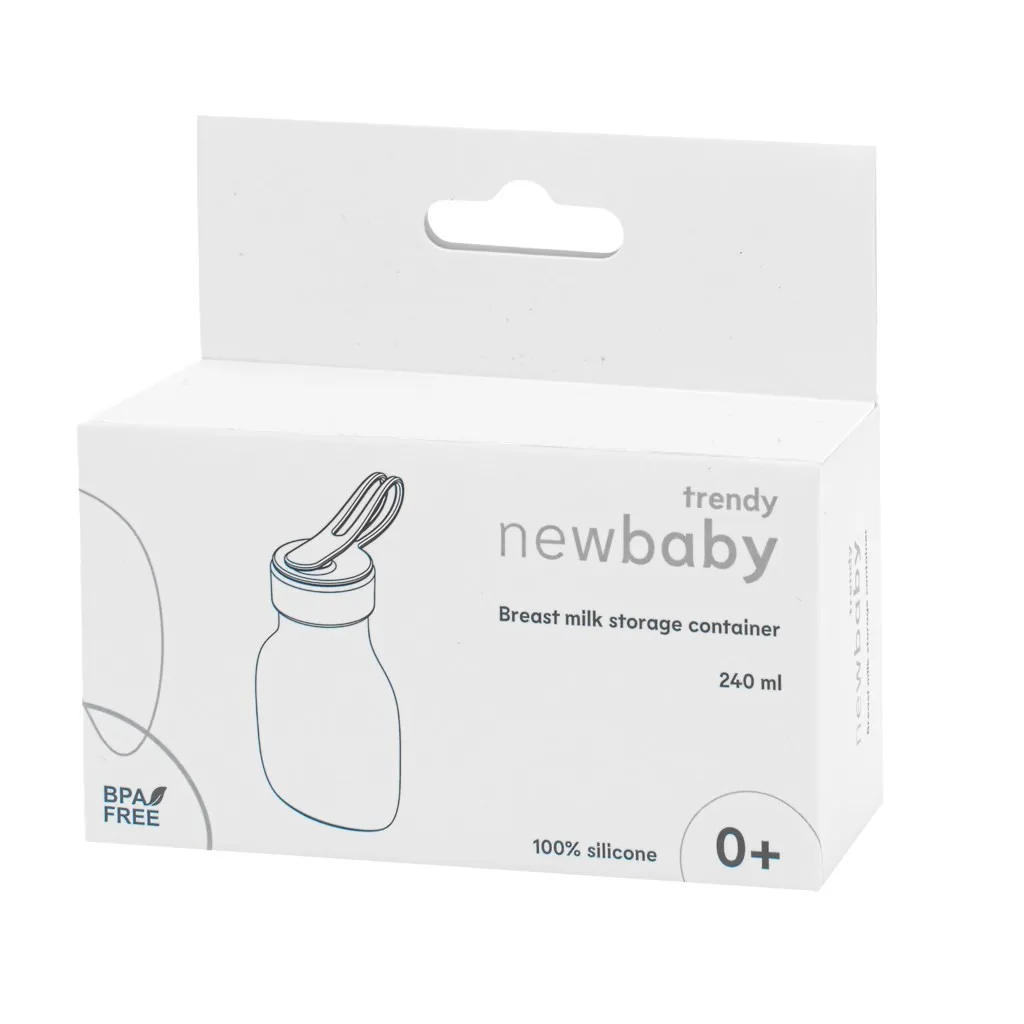 Silikonová láhev na mateřské mléko New Baby - hnědá