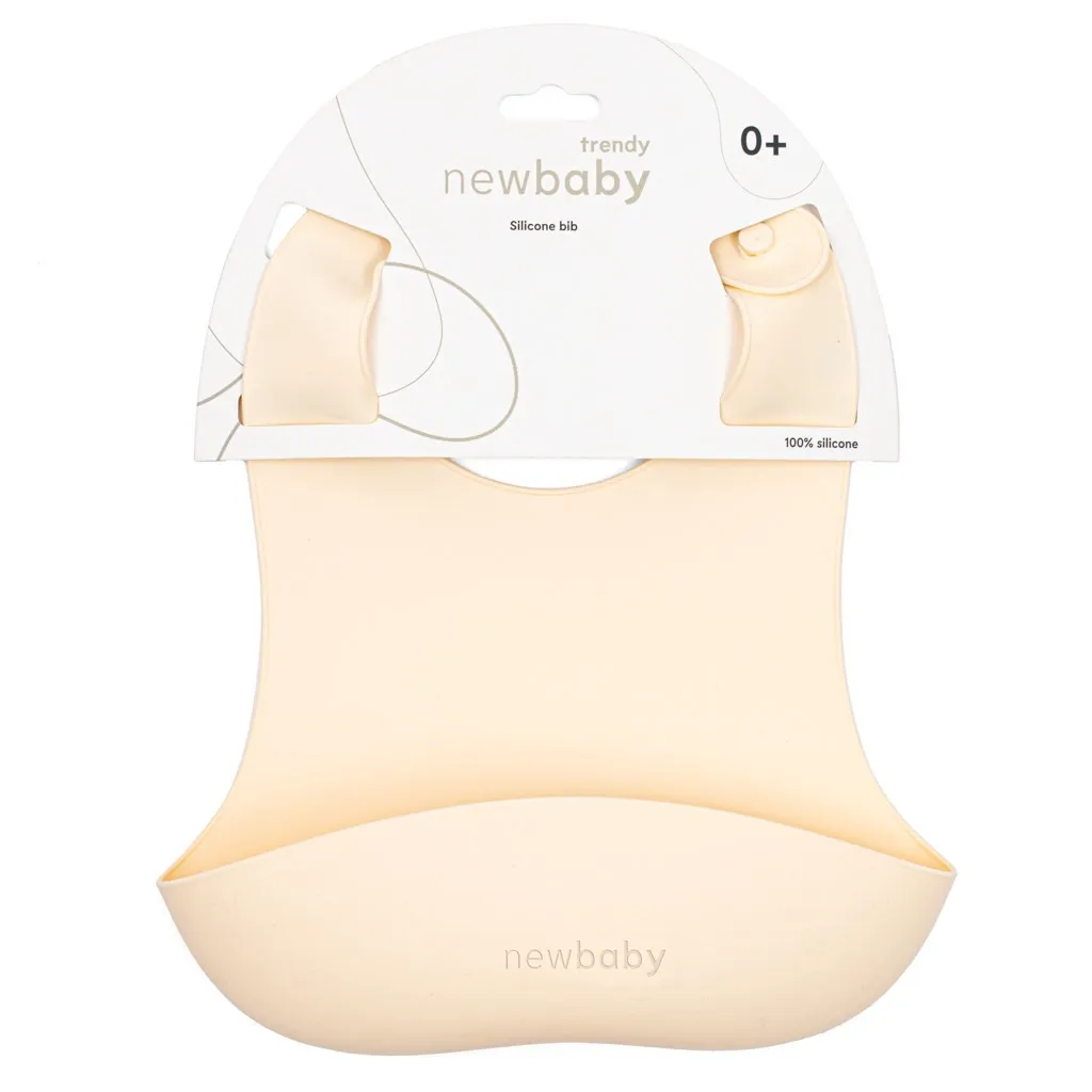 Silikonový bryndák New Baby - béžový