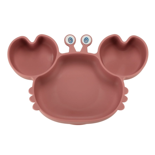 Silikonové nádobí pro děti Krab 19 ks - tmavě růžový