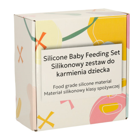 Silikónový riad pre deti Sova sada 9 kusov - béžová Silikónový riad pre deti Sova sada 9 kusov - béžová