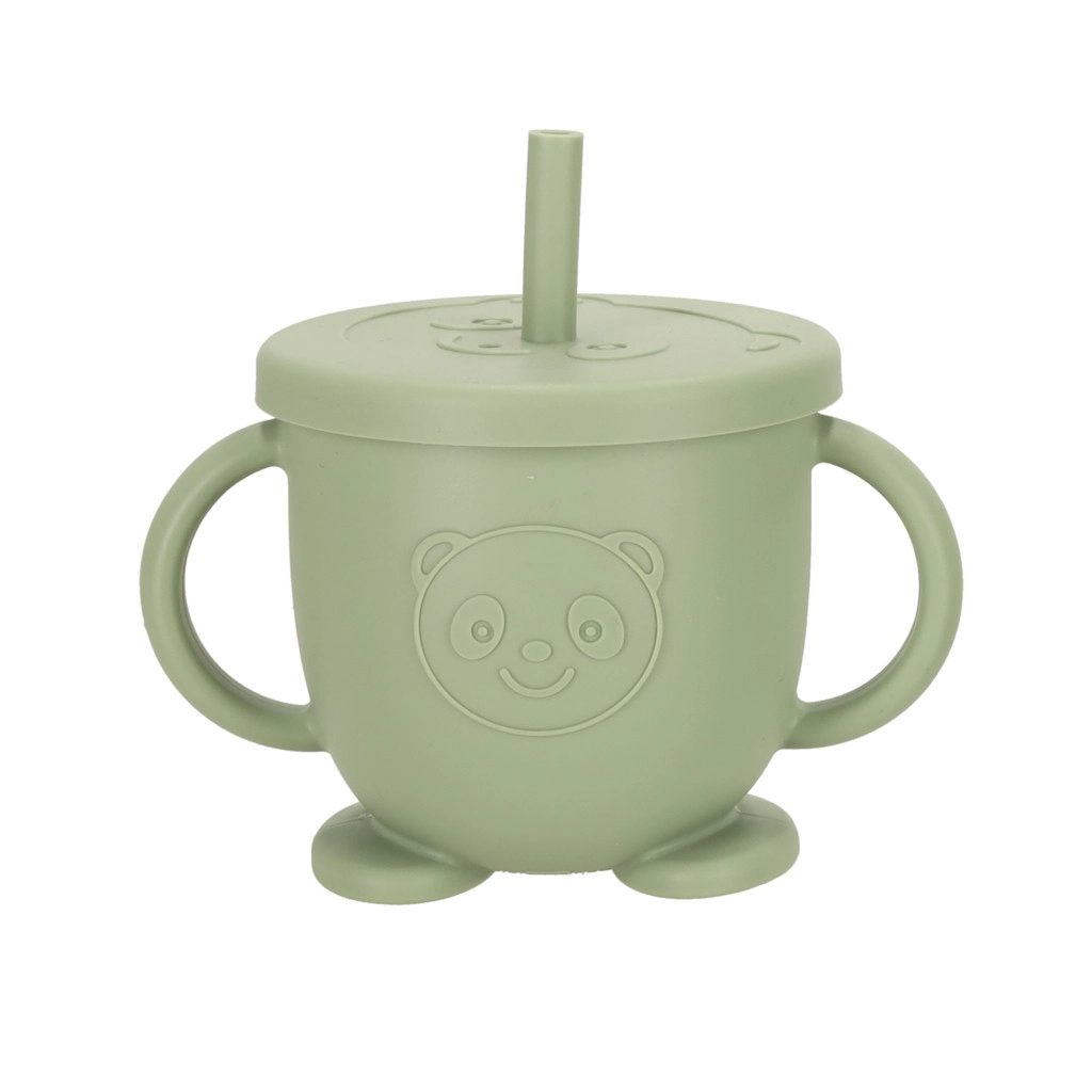 Silikonové nádobí pro děti Sova sada 9 kusů - olivová