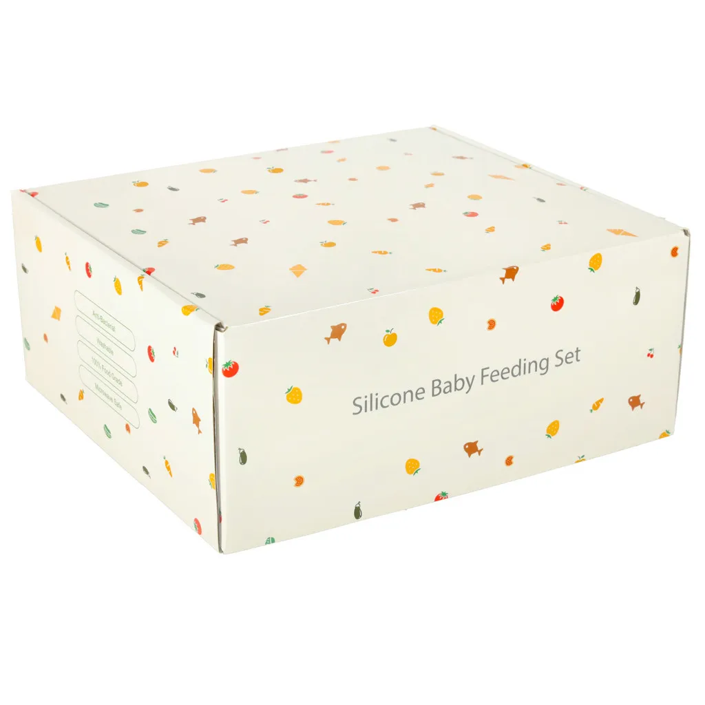 Silikónový riad pre deti Veverička - tmavoružový