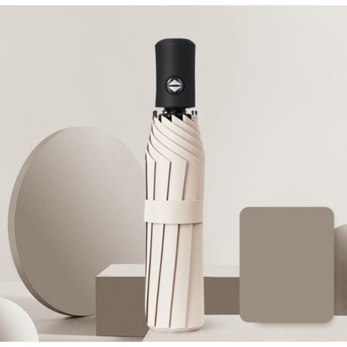Skladací dáždnik s automatickým otváraním - priemer 96 cm, krémový