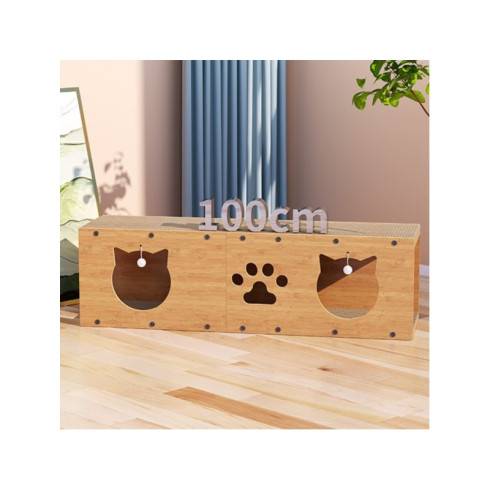 Škrabadlo, domeček a hračka pro kočky 3v1