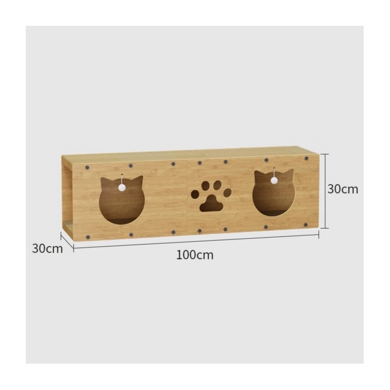 Škrabadlo, domček a hračka pre mačky 3v1