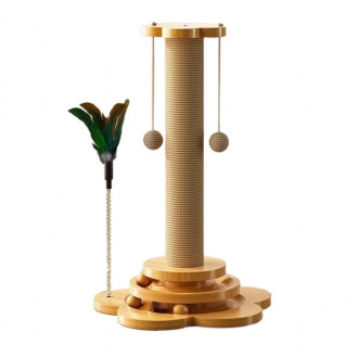 Škrabadlo pro kočky - hračkářské kuličky 4v1, kuličky, peříčka