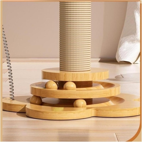 Škrabadlo pro kočky - hračkářské kuličky 4v1, kuličky, peříčka