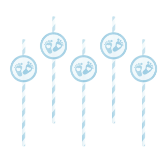 Slamice Baby Shower Modri Nogi 6 kosov