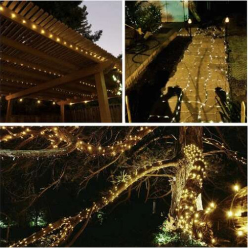 Solárna LED svetelná reťaz - 15m teplá biela