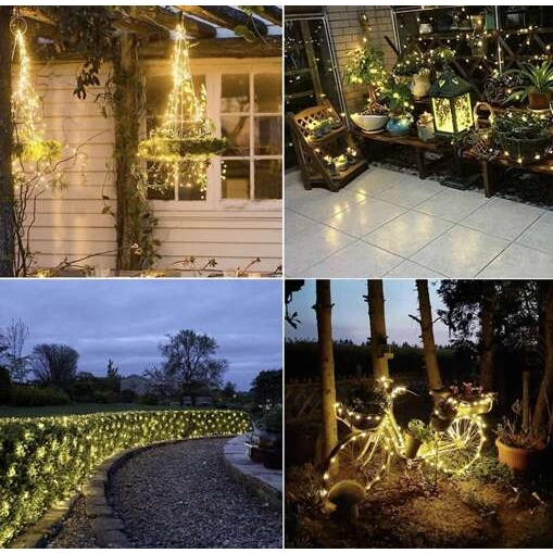 Solárna LED svetelná reťaz - 15m teplá biela