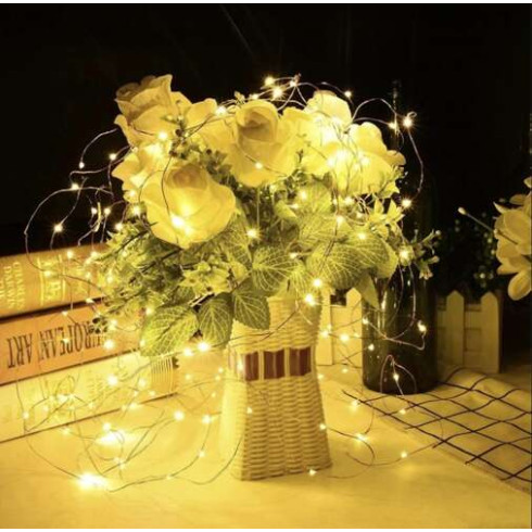 Solárna LED svetelná reťaz - 15m teplá biela