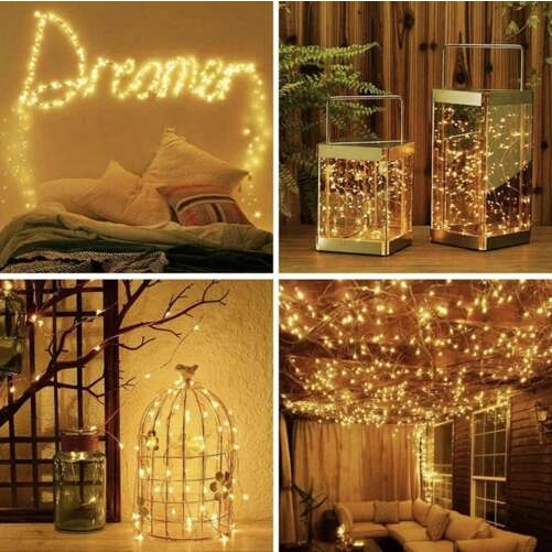 Solárna LED svetelná reťaz - 15m teplá biela