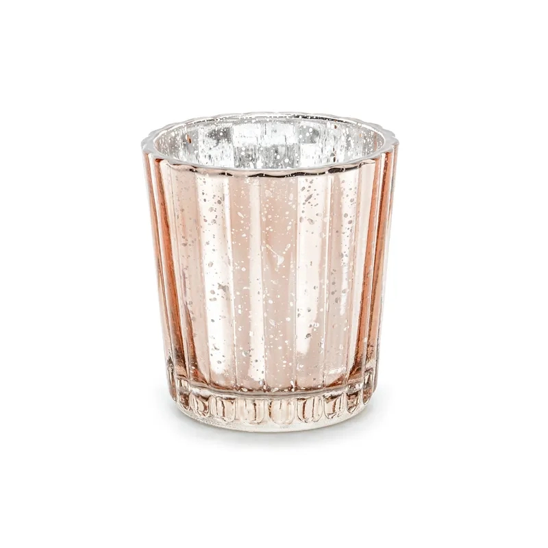 Rózsaarany teamécsestartó – 4 db