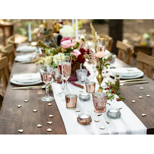 Set 4 suporturi roz-aurii pentru lumânări tip tealight