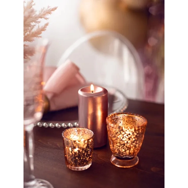 Rózsaarany teamécsestartó – 4 db