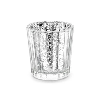 Svietnik na čajovú sviečku - strieborný 4ks