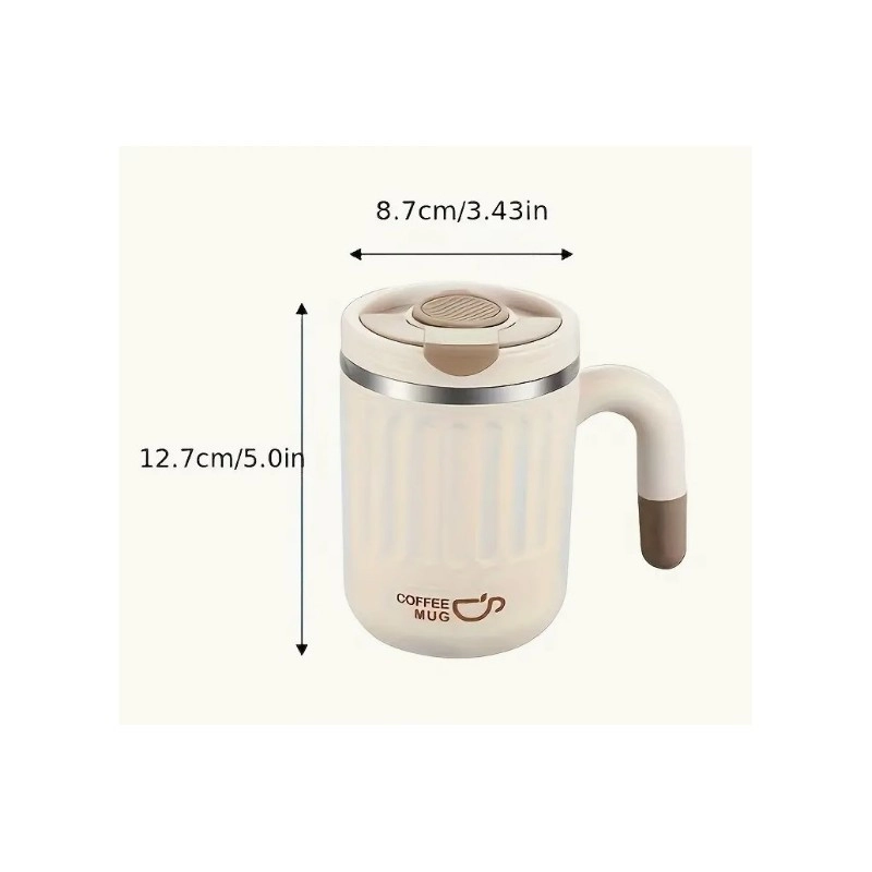 Termohrnček so slamkou 480 ml - hnedý