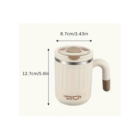 Termohrnek se slámkou 480 ml - hnědý