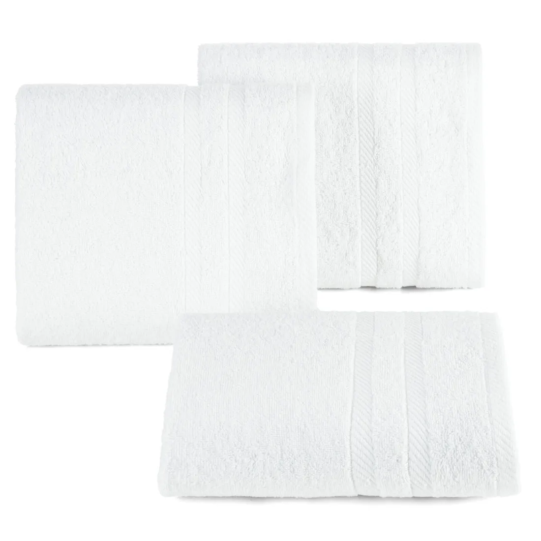 Ručníky sada 3 ks s bordurou 30x50 cm - bílé