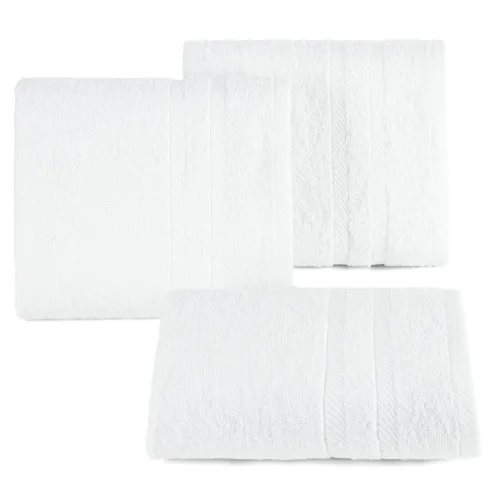 Ručníky sada 3 ks s bordurou 30x50 cm - bílé