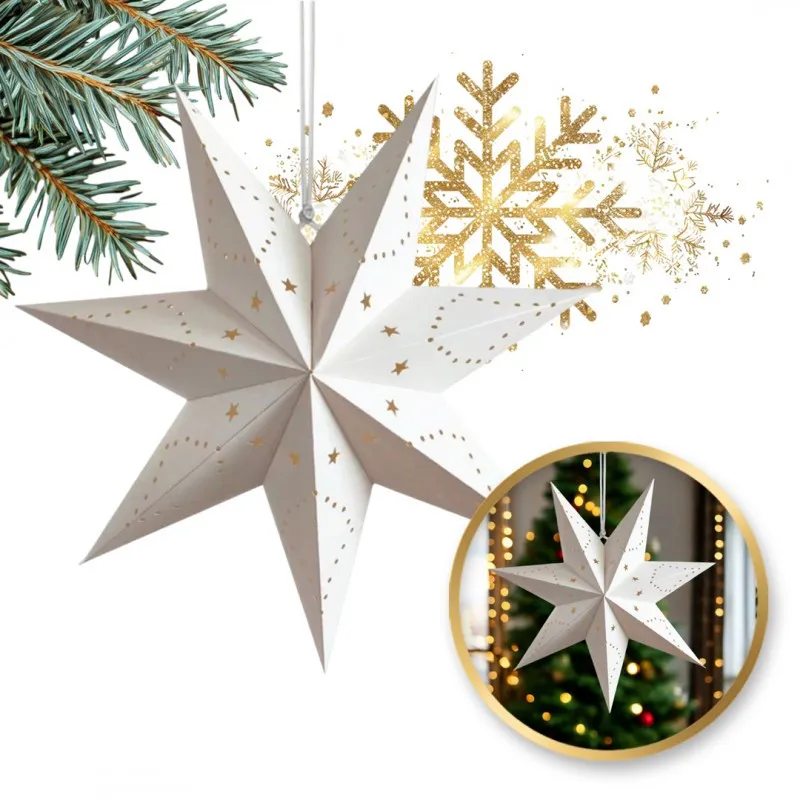 Veľká vianočná hviezda - biela 45 cm