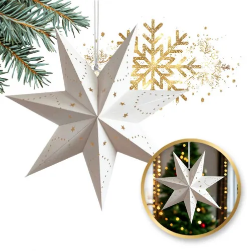 Veľká vianočná hviezda - biela 45 cm