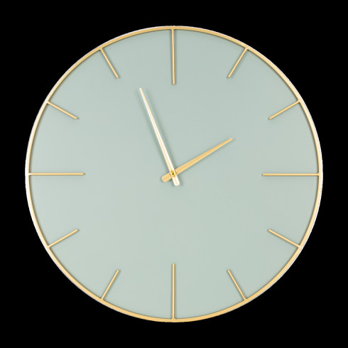 Veľké nástenné hodiny v modernom štýle s mätovým ciferníkom, priemer 60 cm