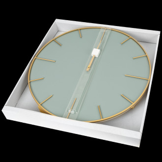 Veľké nástenné hodiny v modernom štýle s mätovým ciferníkom, priemer 60 cm