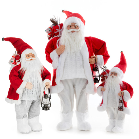 Vánoční dekorace Santa Claus 45 cm - bílý