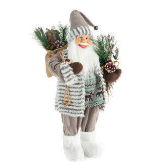 Vianočná dekorácia Santa Claus 60 cm - sivo biely