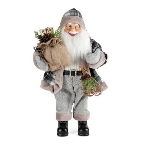 Vánoční dekorace Santa Claus 60 cm - šedý