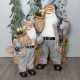 Vánoční dekorace Santa Claus 60 cm - šedý