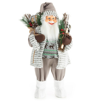 Vianočná dekorácia Santa Claus 80 cm - sivo biely