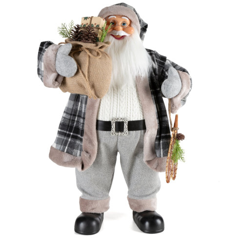 Vánoční dekorace Santa Claus 80 cm - šedý