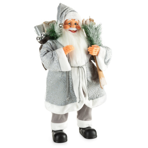 Vánoční dekorace Santa Claus 80 cm - stříbrný