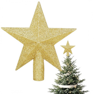 Vánoční hvězda na stromeček XXL 19 cm - zlatá