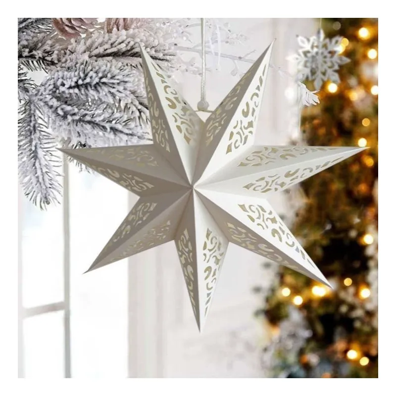 Vianočná papierová hviezda 45 cm - biela