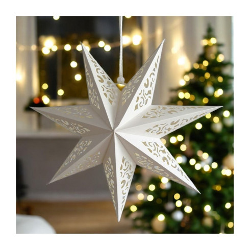 Vianočná papierová hviezda 45 cm - biela